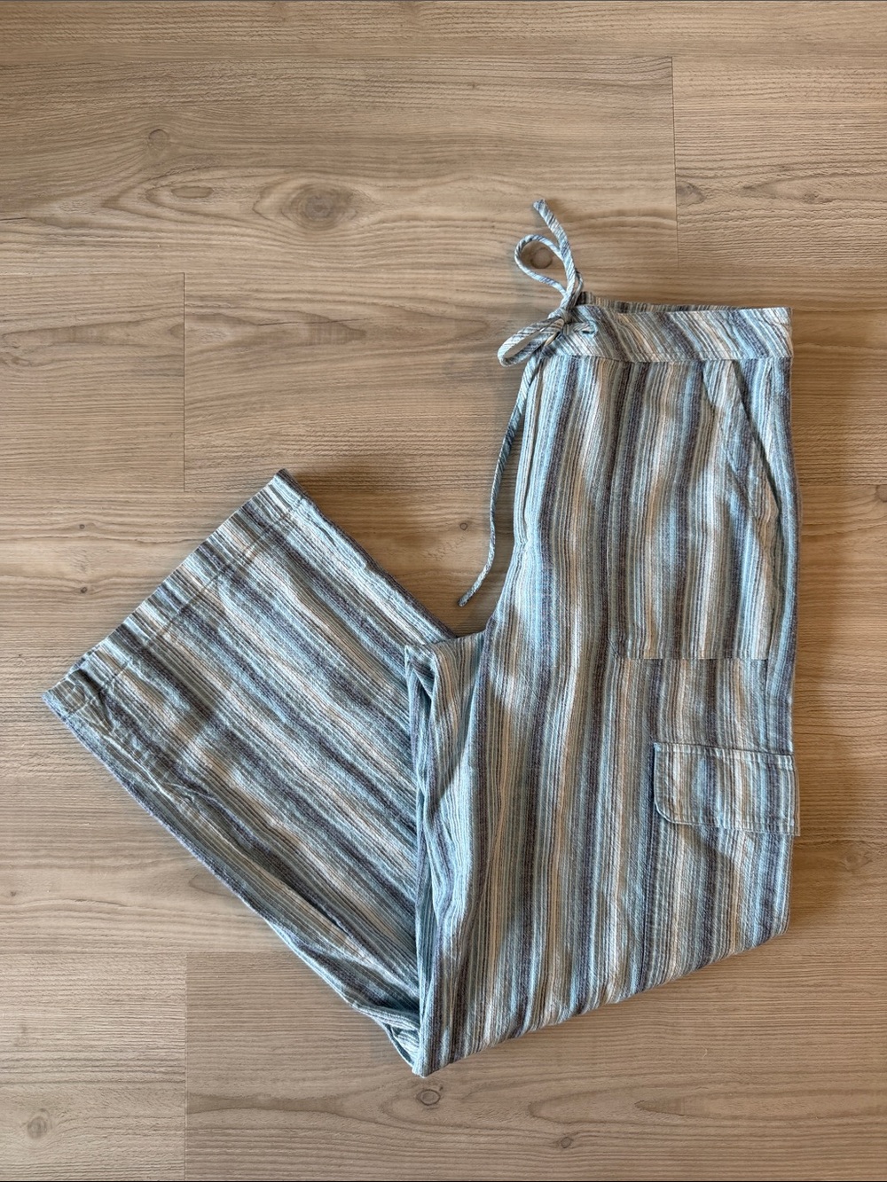 Mango Striped Blue Cargo Pants